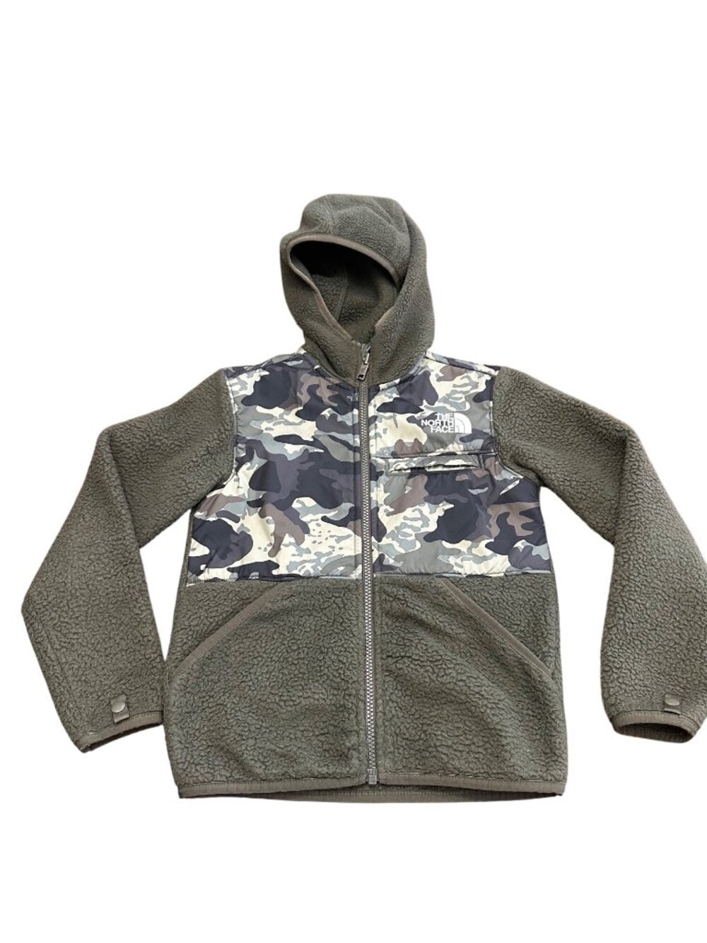 The North Face Jacket Boys 7/8 Green Camo Fleece Mix-N-Match Inner Hooded